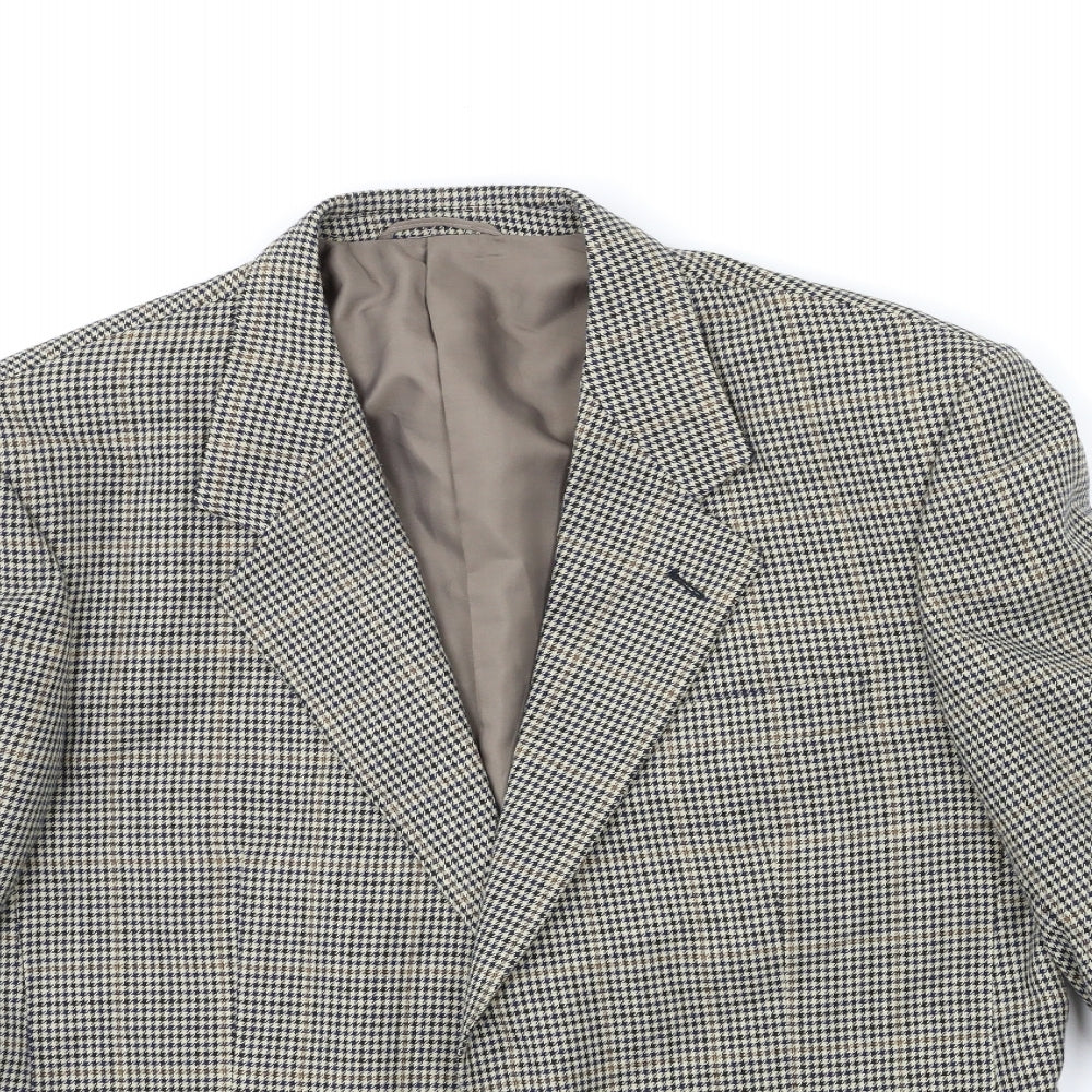 Preworn Mens Beige Check  Jacket Suit Jacket Size 40