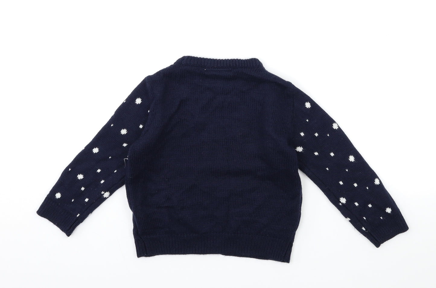 Primark Boys Blue  Knit Pullover Jumper Size 4-5 Years  - CHRISTMAS