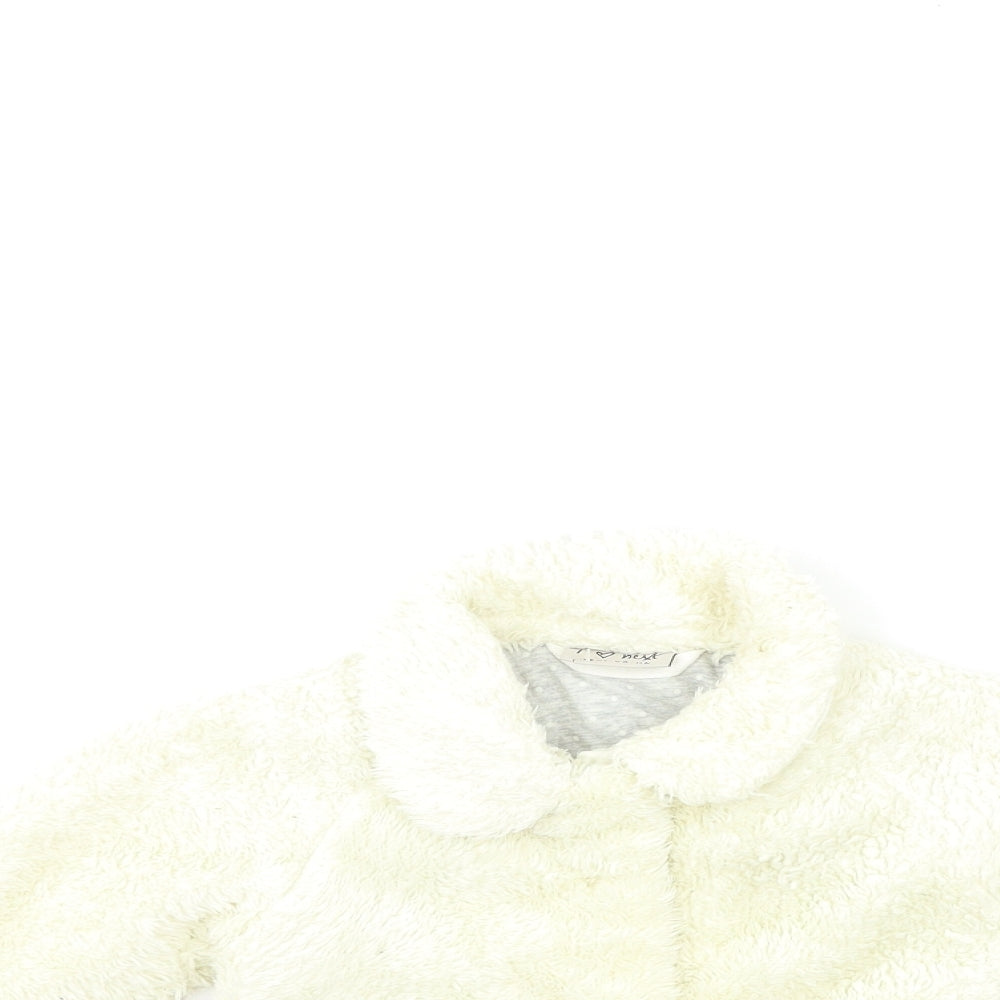 NEXT Baby White  Fleece Overcoat Coat Size 12-18 Months