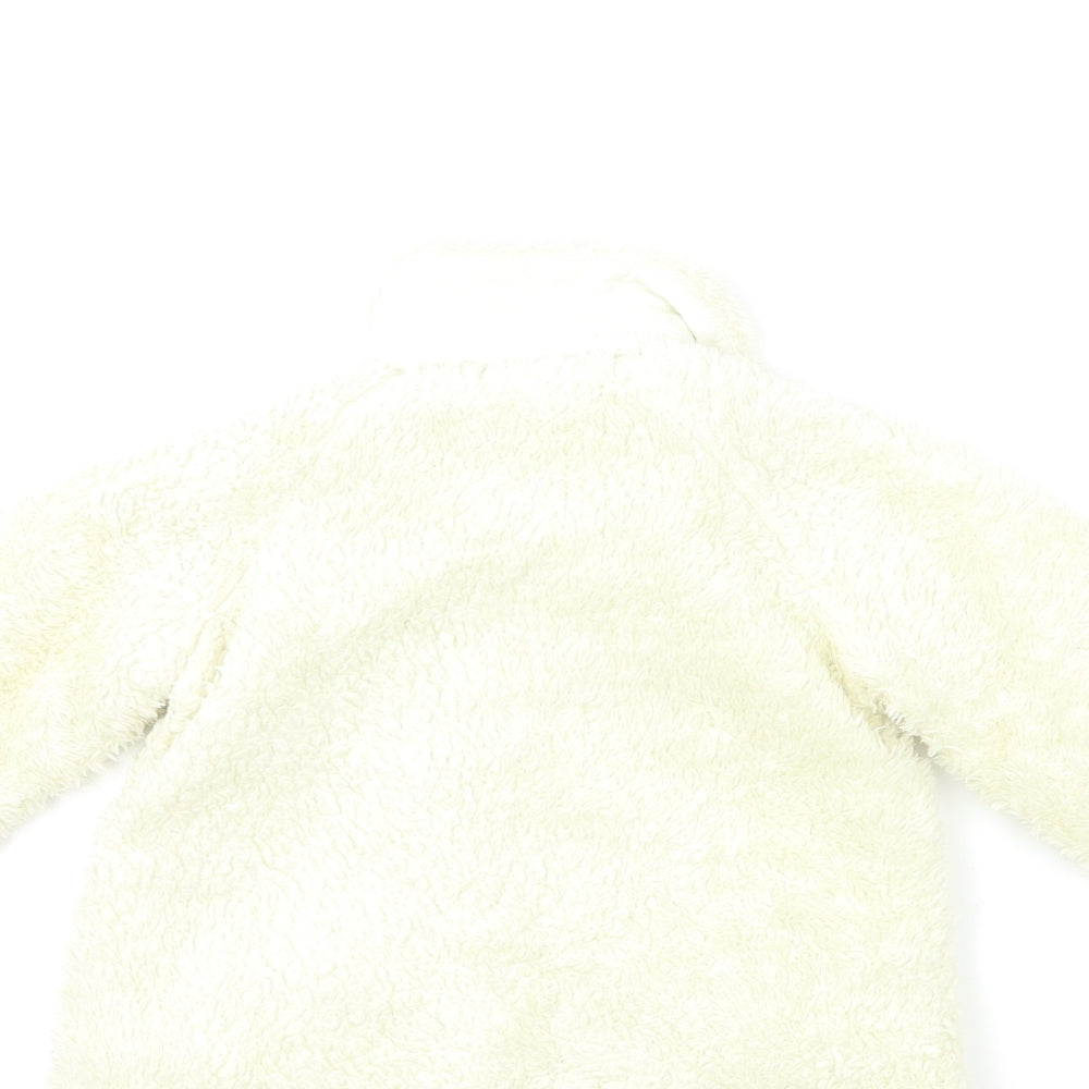 NEXT Baby White  Fleece Overcoat Coat Size 12-18 Months
