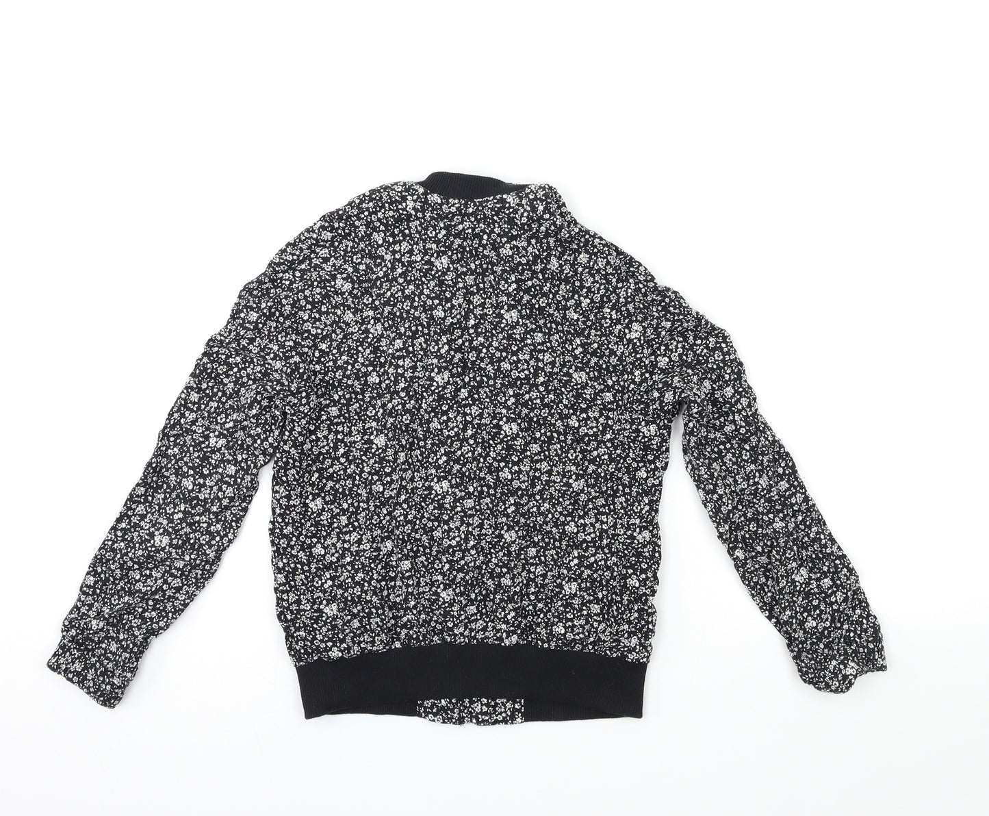 Young Dimension Girls Black Floral  Bomber Jacket Jacket Size 8-9 Years