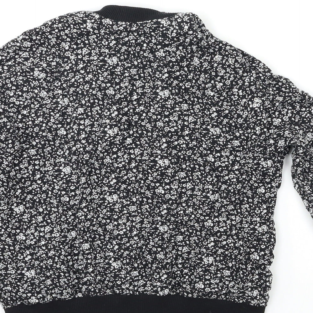 Young Dimension Girls Black Floral  Bomber Jacket Jacket Size 8-9 Years