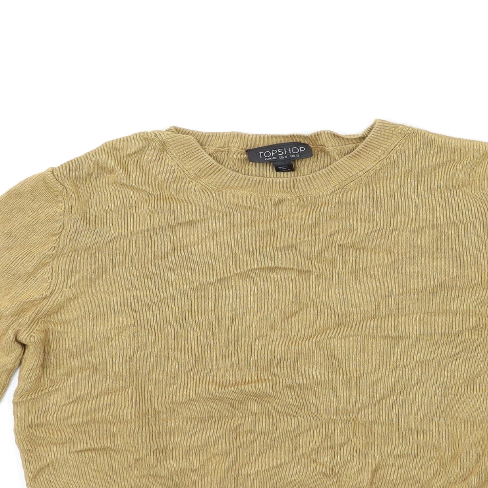 Topshop Womens Beige   Basic T-Shirt Size 12