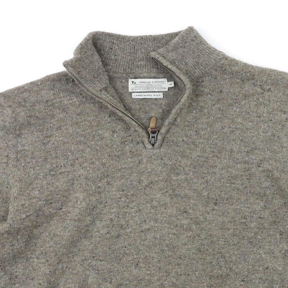 TU Mens Brown  Knit Pullover Jumper Size M