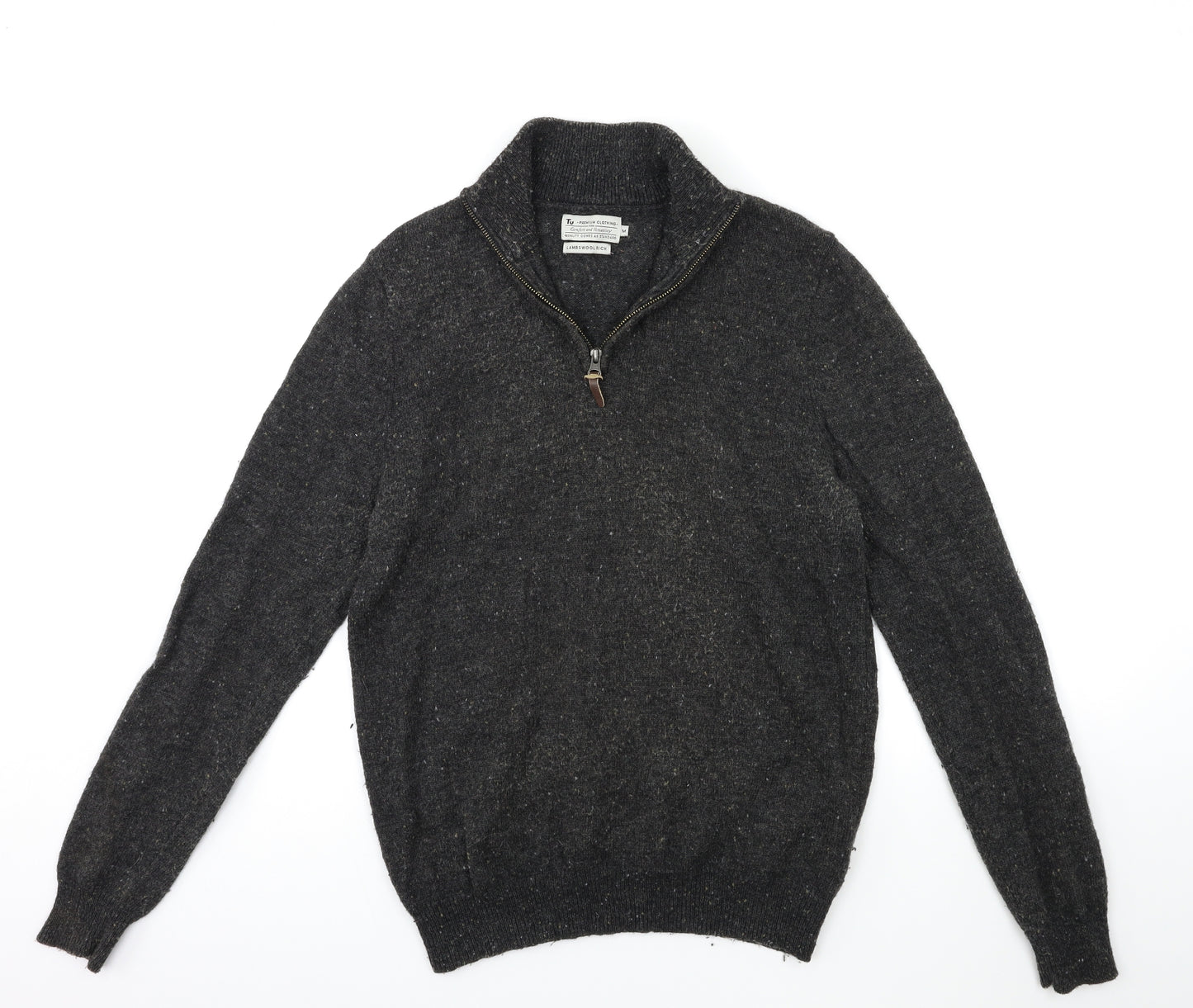 TU Mens Black  Knit Pullover Jumper Size M