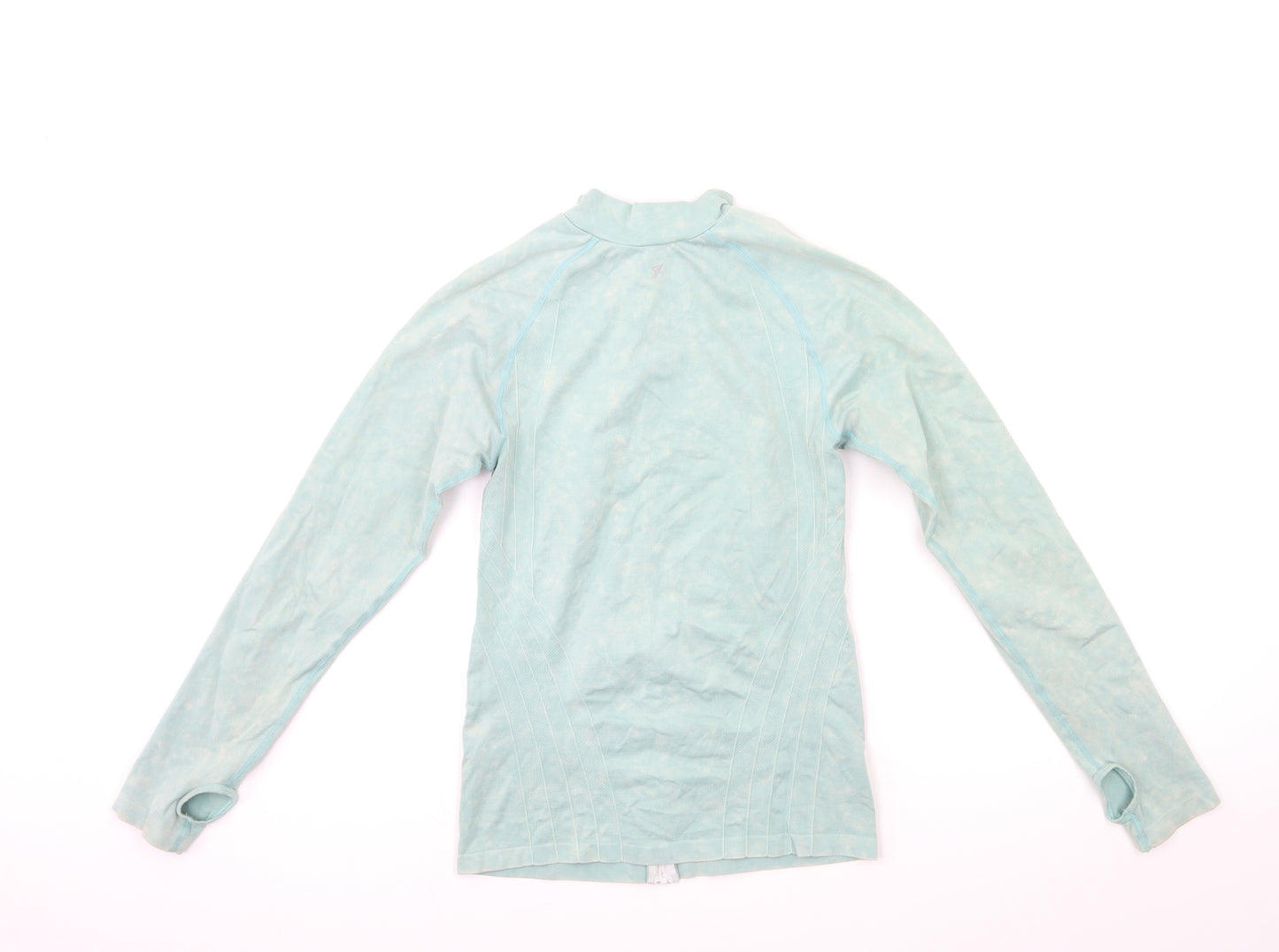 WORKOUT Womens Green   Full Zip Sweatshirt Size XS