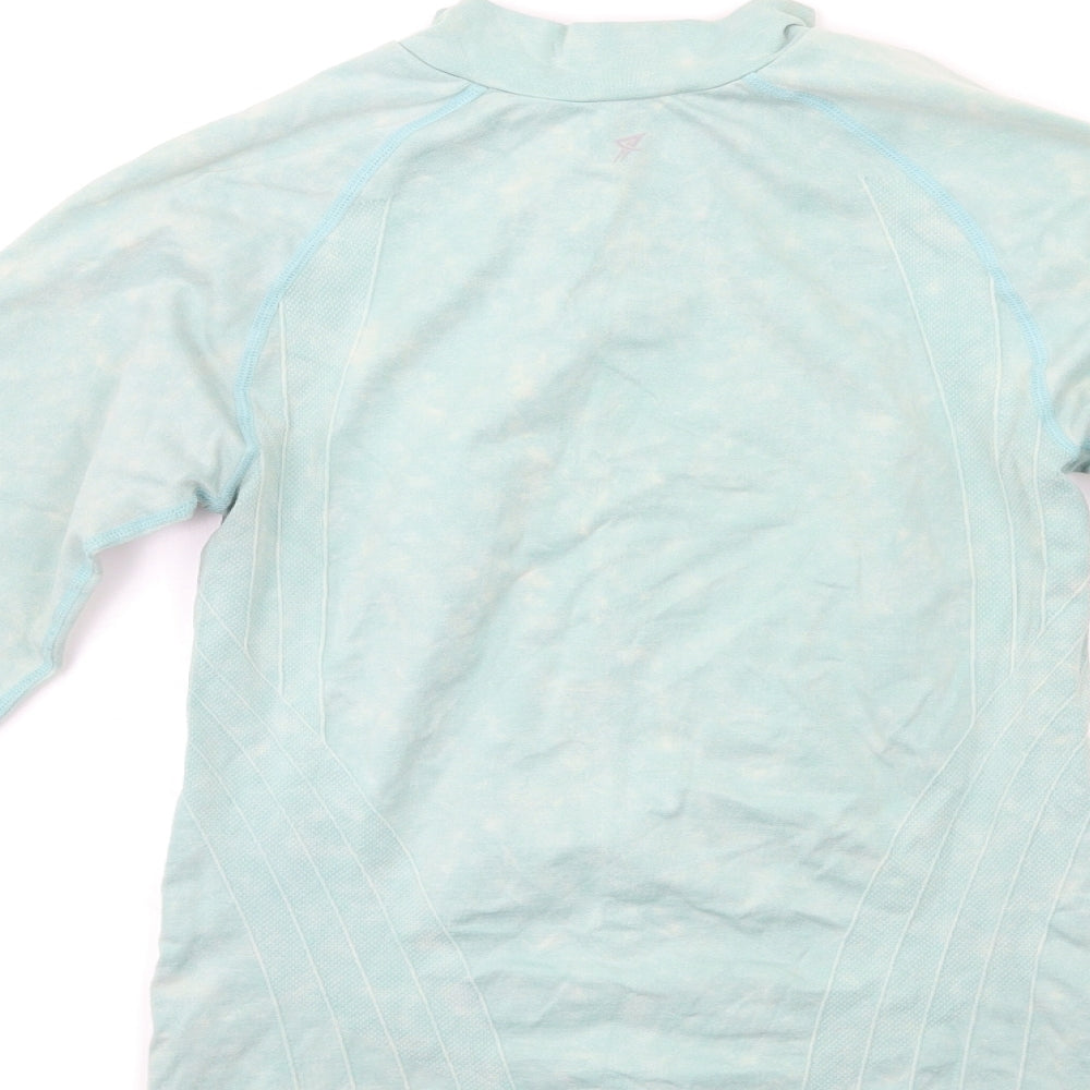 WORKOUT Womens Green   Full Zip Sweatshirt Size XS