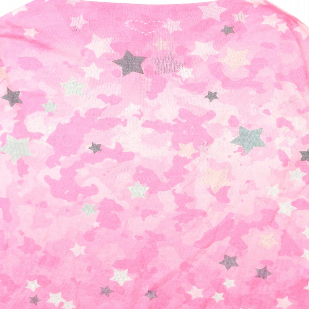 Preworn Womens Pink Camouflage Knit Pullover Jumper Size 12