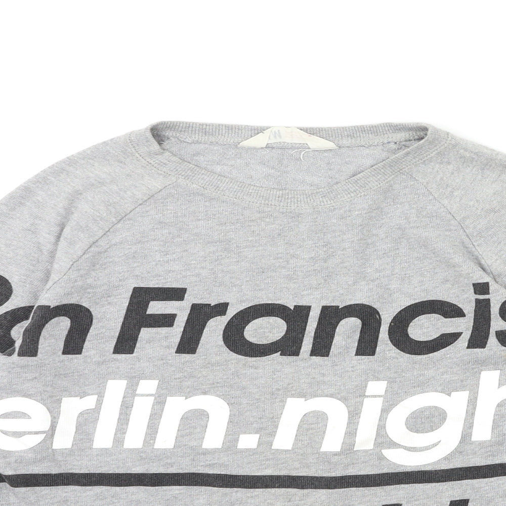 H&M Girls Grey Striped  Pullover Jumper Size 11-12 Years