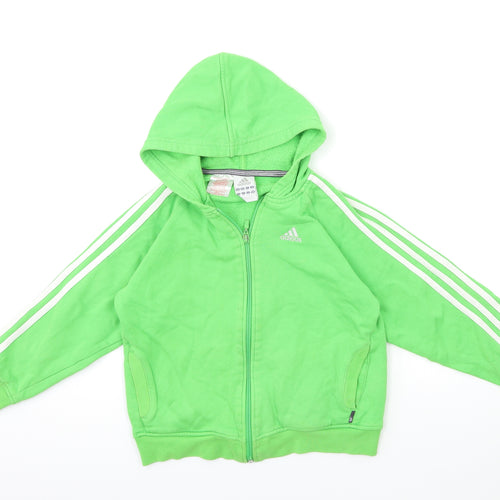 adidas Boys Green   Full Zip Hoodie Size 8-9 Years