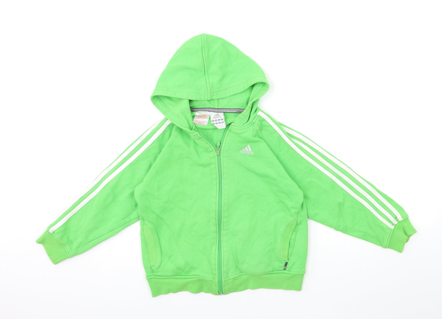 adidas Boys Green   Full Zip Hoodie Size 8-9 Years