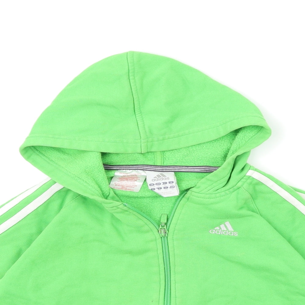 adidas Boys Green   Full Zip Hoodie Size 8-9 Years
