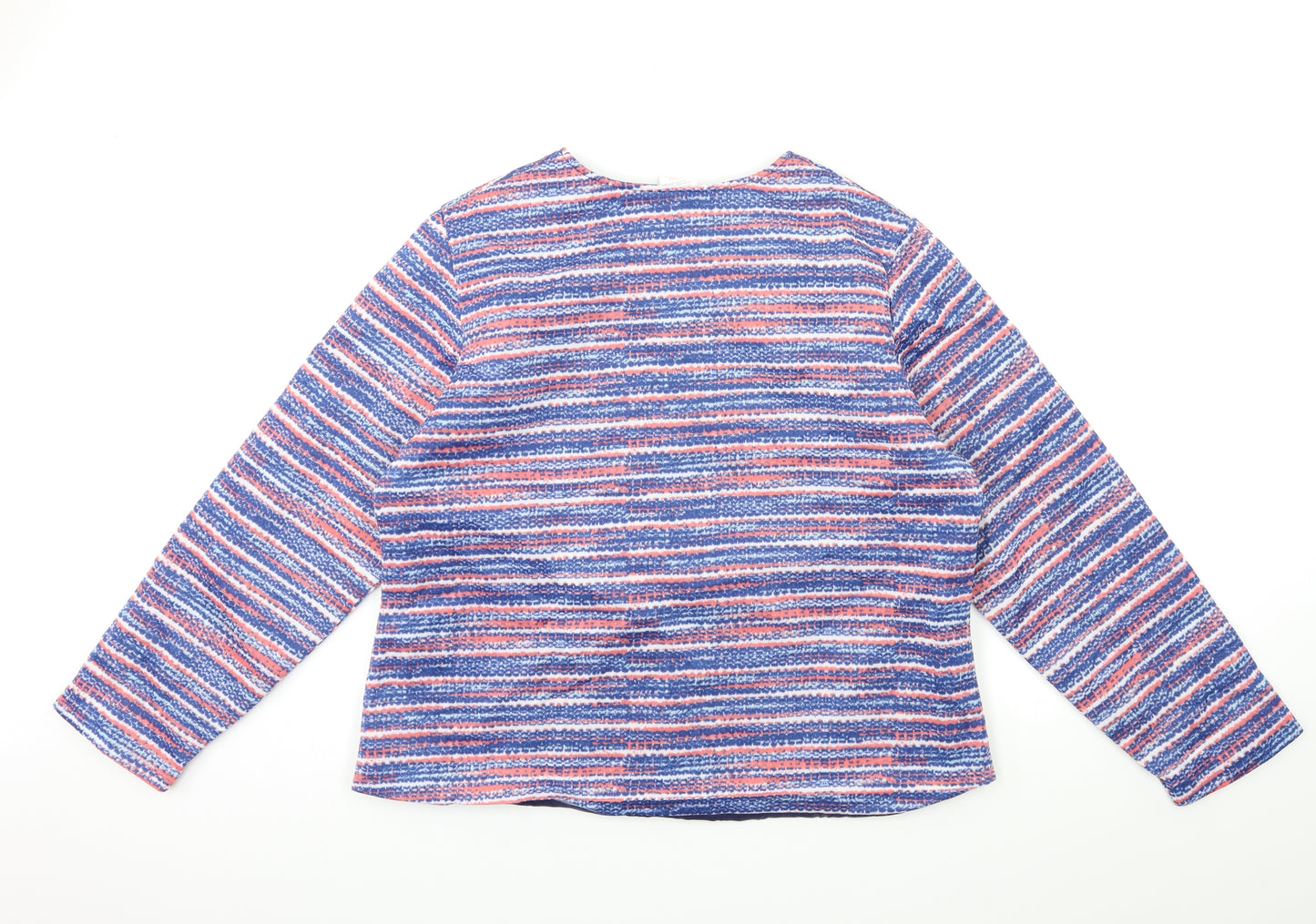 Anne De Lancay Womens Blue Striped  Jacket  Size L