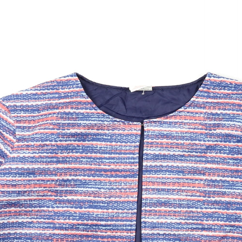 Anne De Lancay Womens Blue Striped  Jacket  Size L