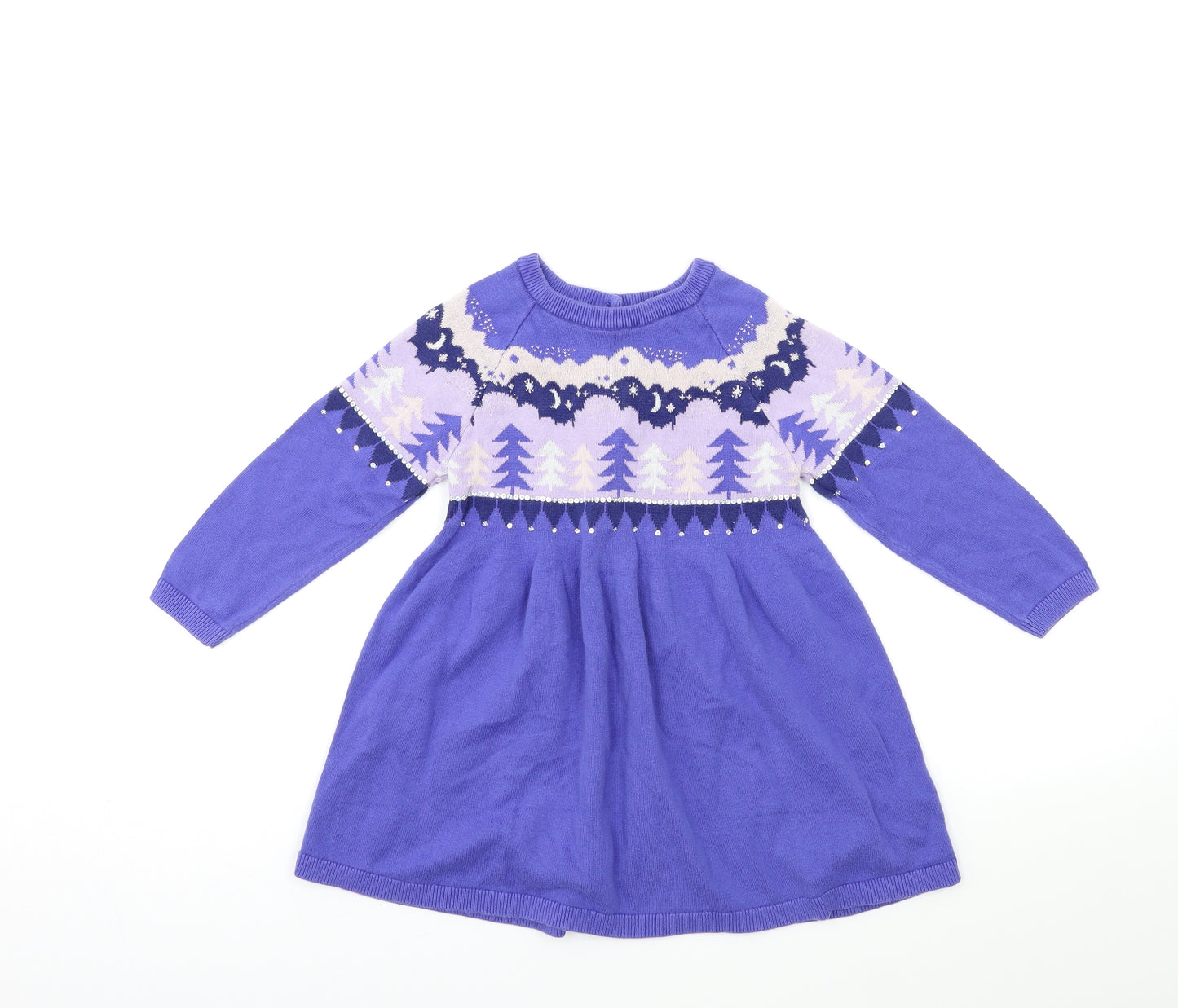 Marks and Spencer Girls Blue Striped  Jumper Dress  Size 3-4 Years