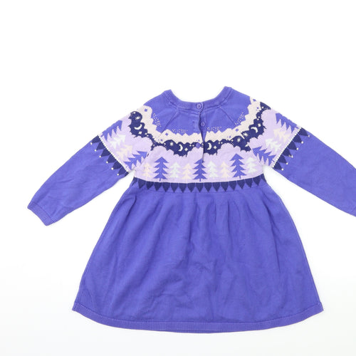 Marks and Spencer Girls Blue Striped  Jumper Dress  Size 3-4 Years