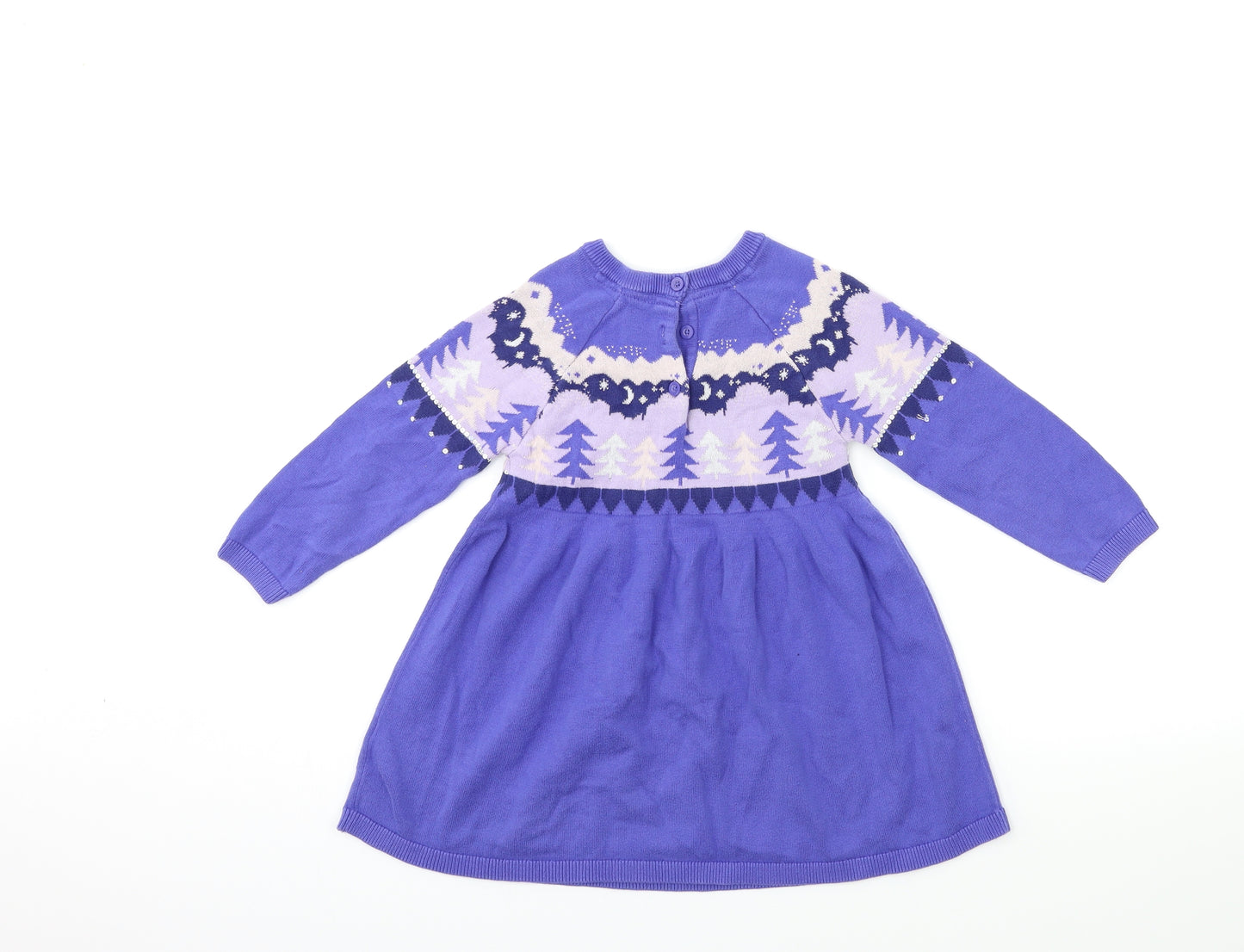Marks and Spencer Girls Blue Striped  Jumper Dress  Size 3-4 Years