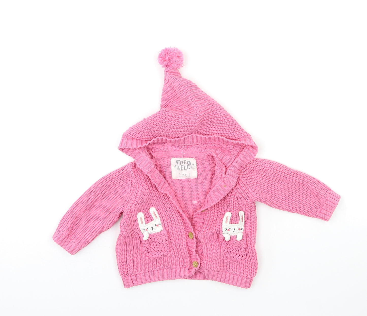 F&F Baby Pink  Knit Cardigan Jumper Size 3-6 Months