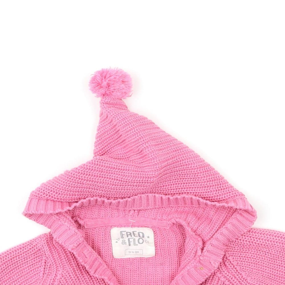 F&F Baby Pink  Knit Cardigan Jumper Size 3-6 Months