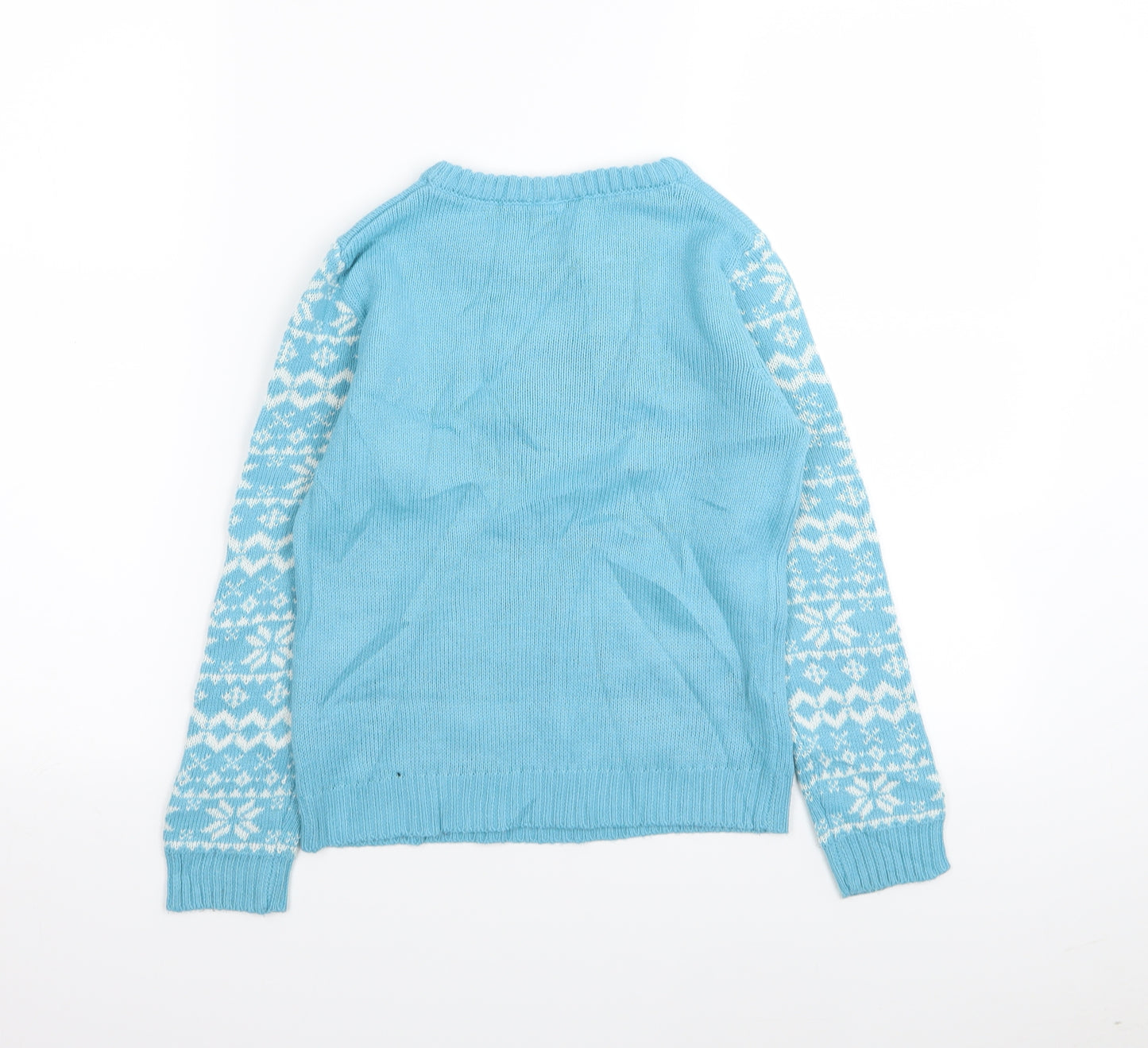 lily and dan Girls Blue Geometric  Pullover Jumper Size 7-8 Years