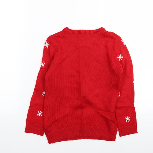 Primark Boys Red   Pullover Jumper Size 5-6 Years