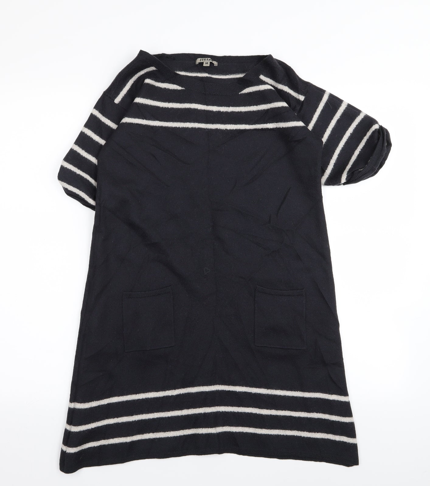 Jigsaw Womens Grey Striped  T-Shirt Dress  Size M