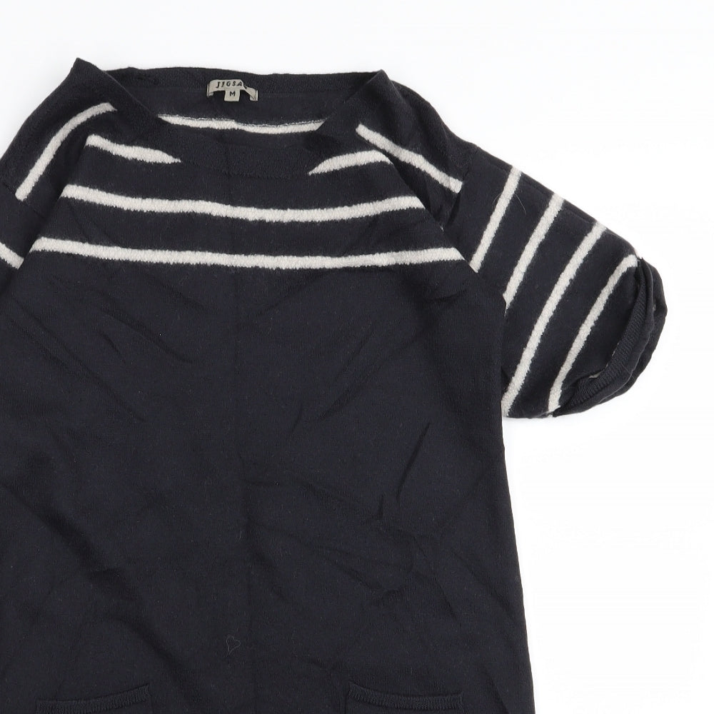 Jigsaw Womens Grey Striped  T-Shirt Dress  Size M