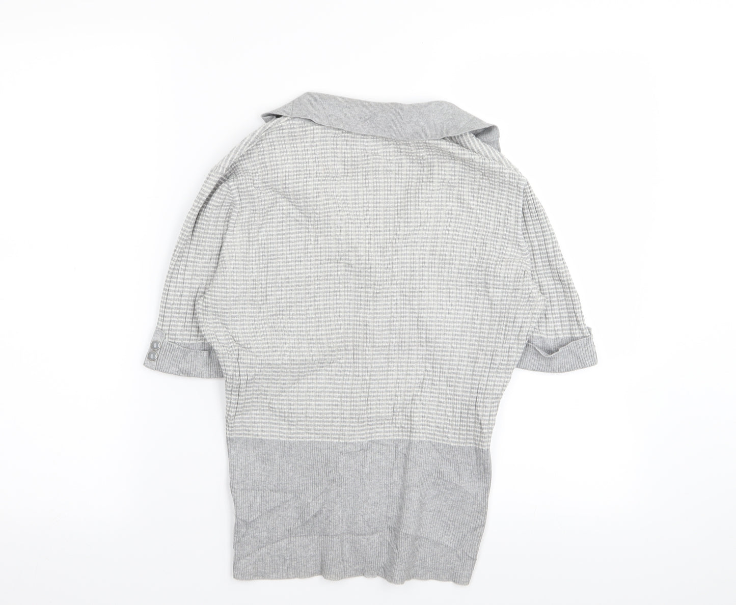 NEXT Womens Grey Striped  Basic T-Shirt Size 12