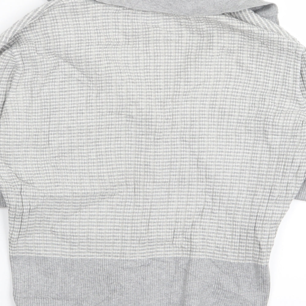 NEXT Womens Grey Striped  Basic T-Shirt Size 12