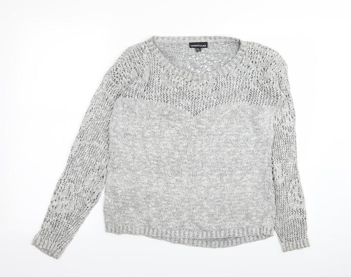 Warehouse Womens Grey Pullover Jumper Size 8