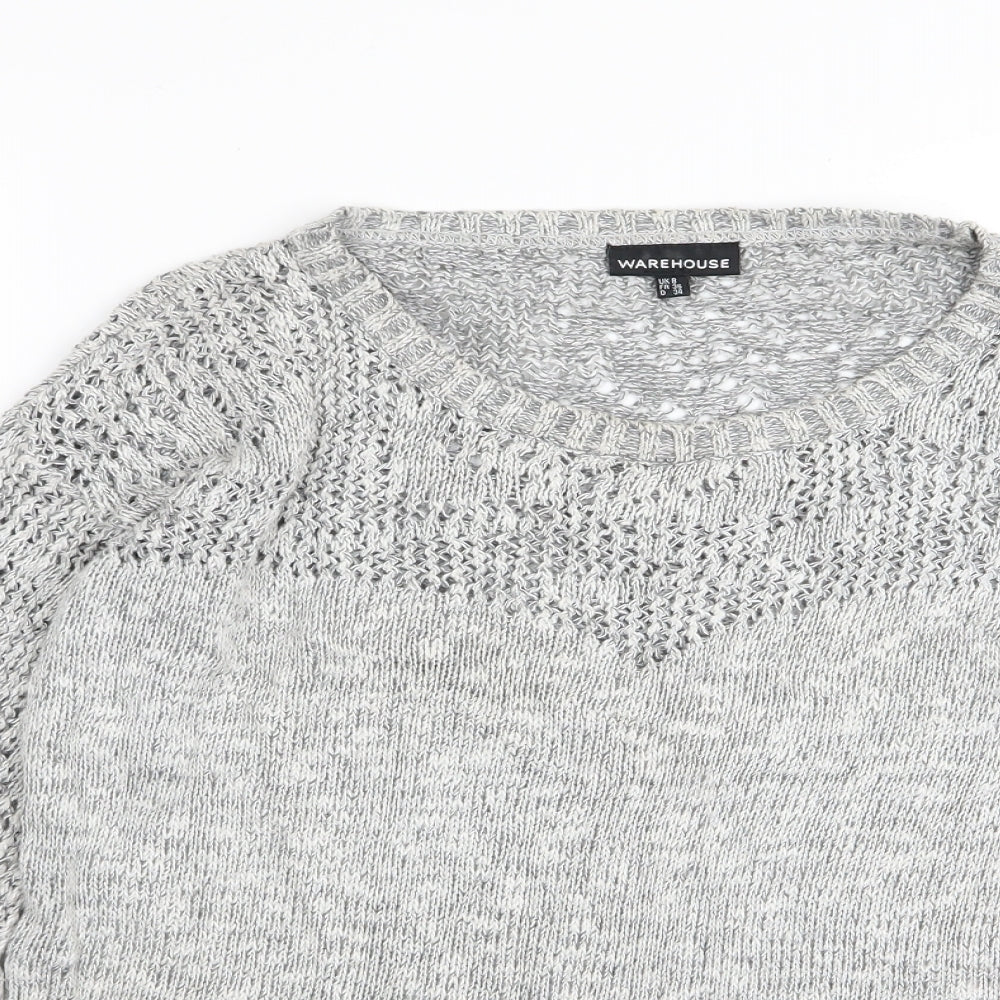 Warehouse Womens Grey   Pullover Jumper Size 8