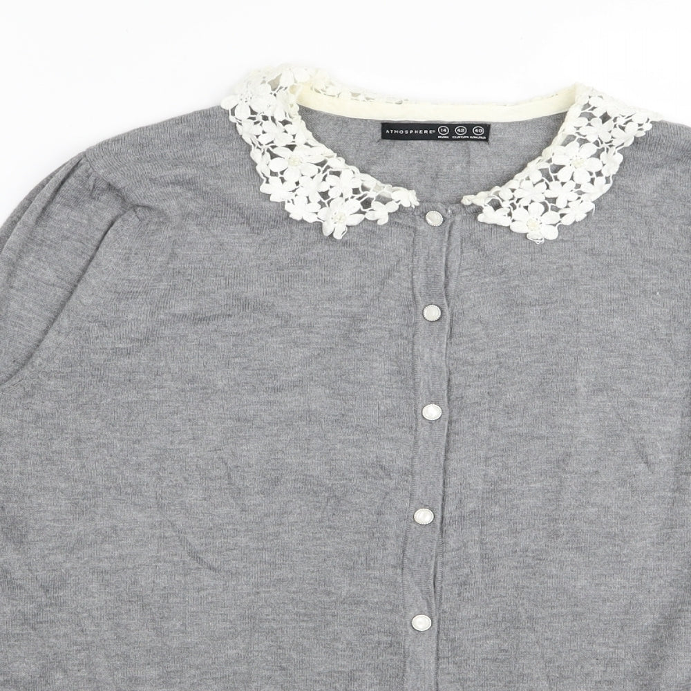 Primark Womens Grey   Cardigan Jumper Size 14