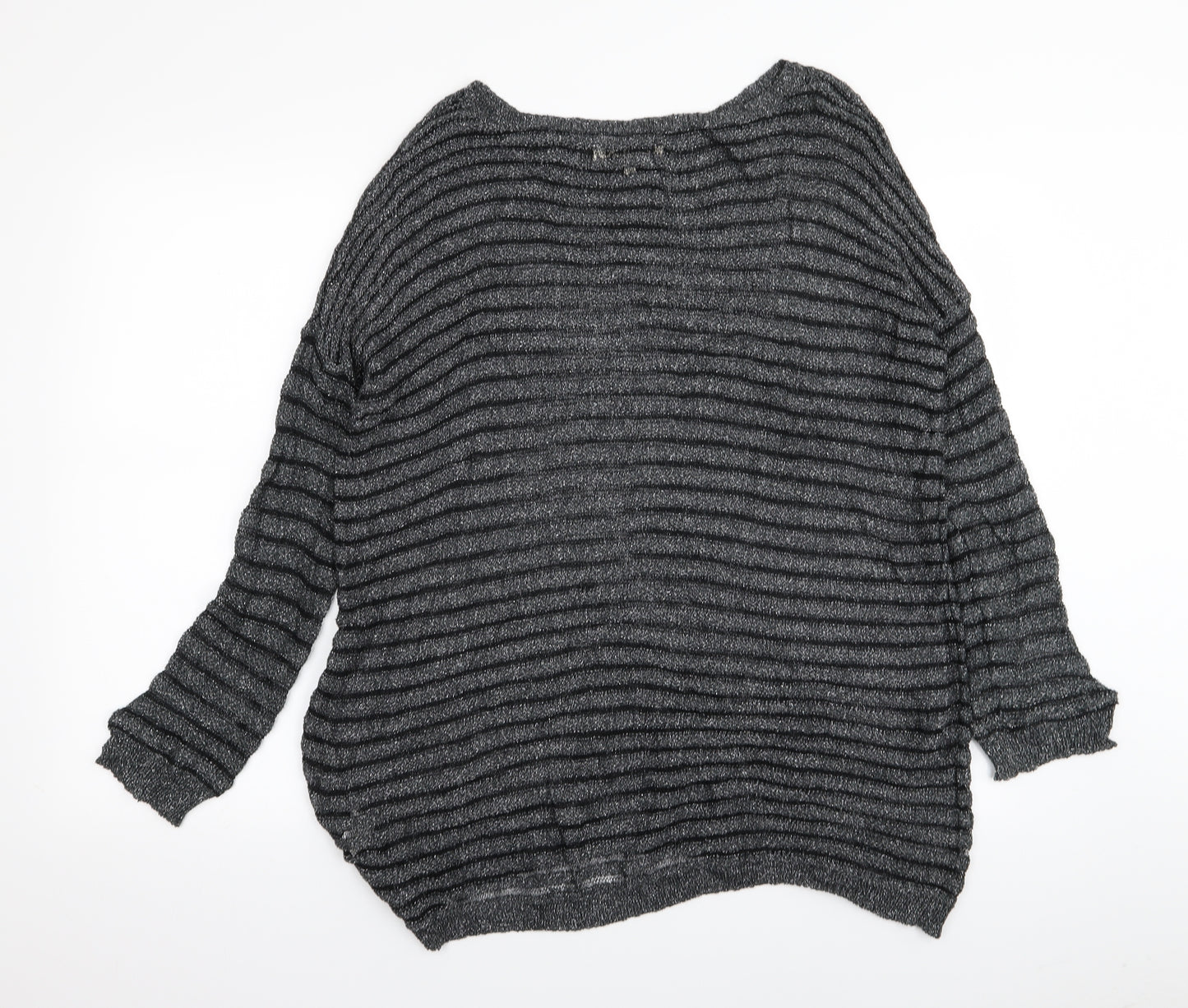 Twisted Muse Womens Multicoloured Striped  Basic T-Shirt Size L