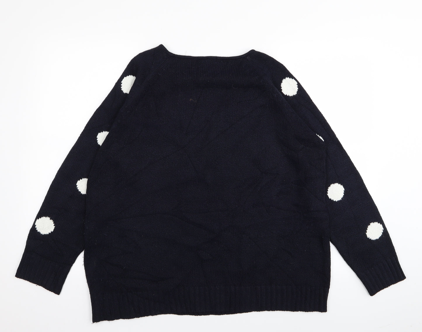 Berkertex Womens Blue Polka Dot  Pullover Jumper Size 18