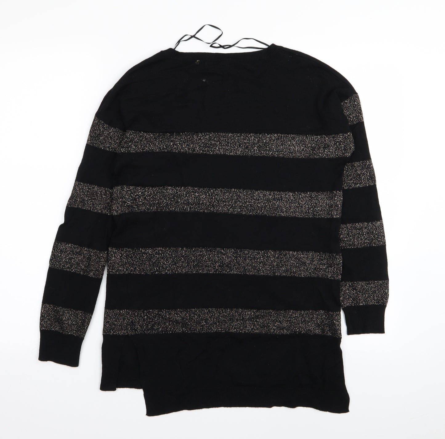F&F Womens Black Striped  Pullover Jumper Size 12