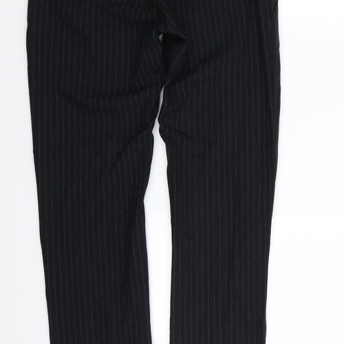 Preworn Womens Black Striped  Trousers  Size 30 in L31 in