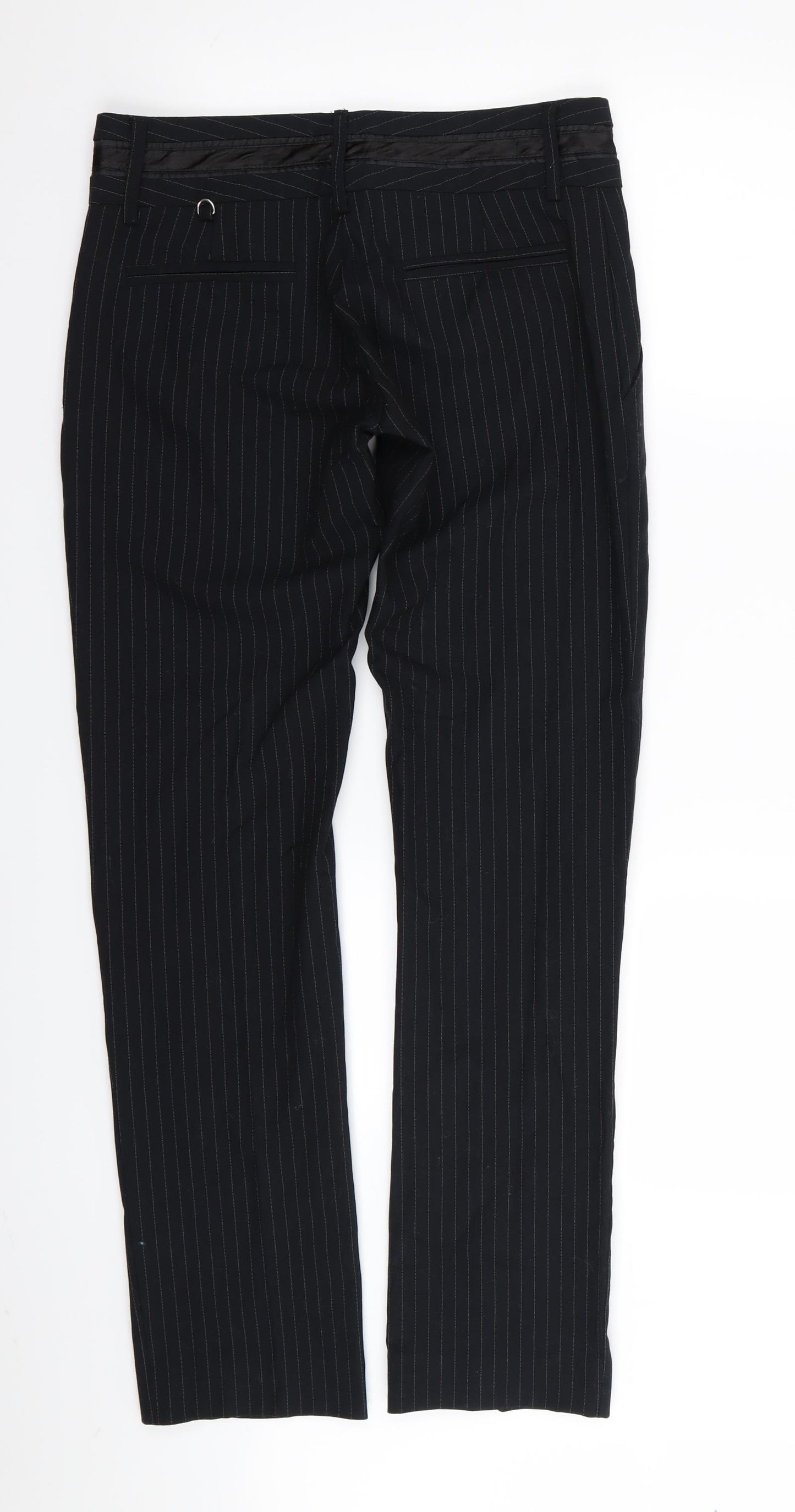 Preworn Womens Black Striped  Trousers  Size 30 in L31 in