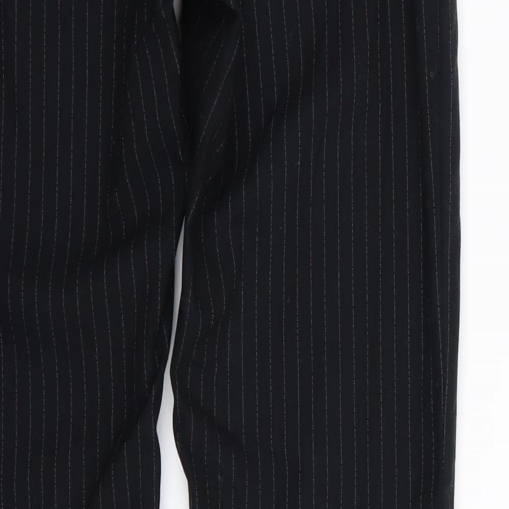 Preworn Womens Black Striped  Trousers  Size 30 in L31 in
