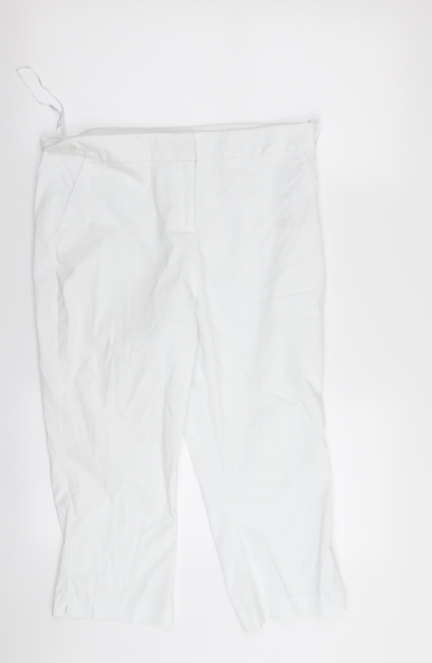 Papaya Womens White   Capri Trousers Size 14 L22 in
