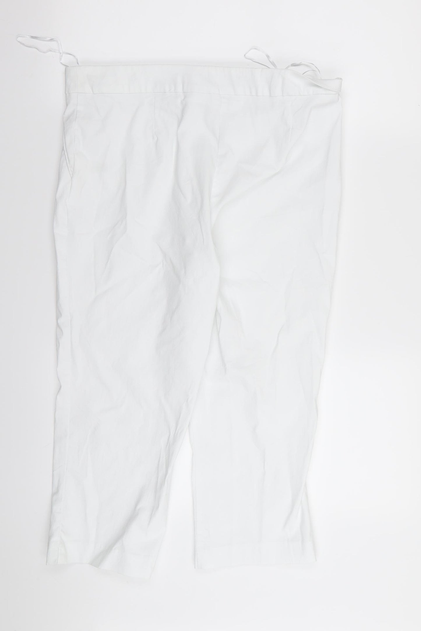 Papaya Womens White   Capri Trousers Size 14 L22 in