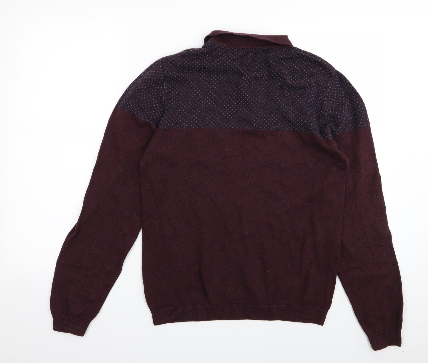 NEXT Mens Red Houndstooth   Polo Size M