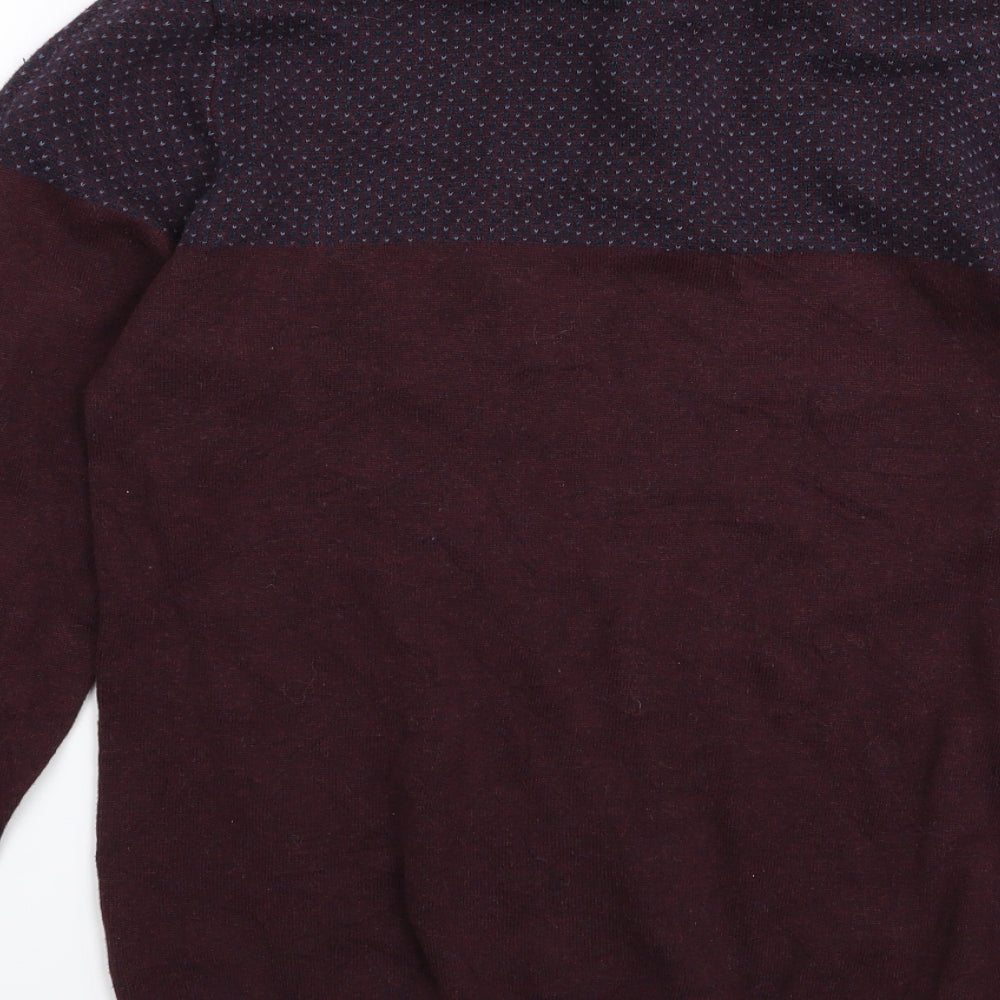 NEXT Mens Red Houndstooth   Polo Size M