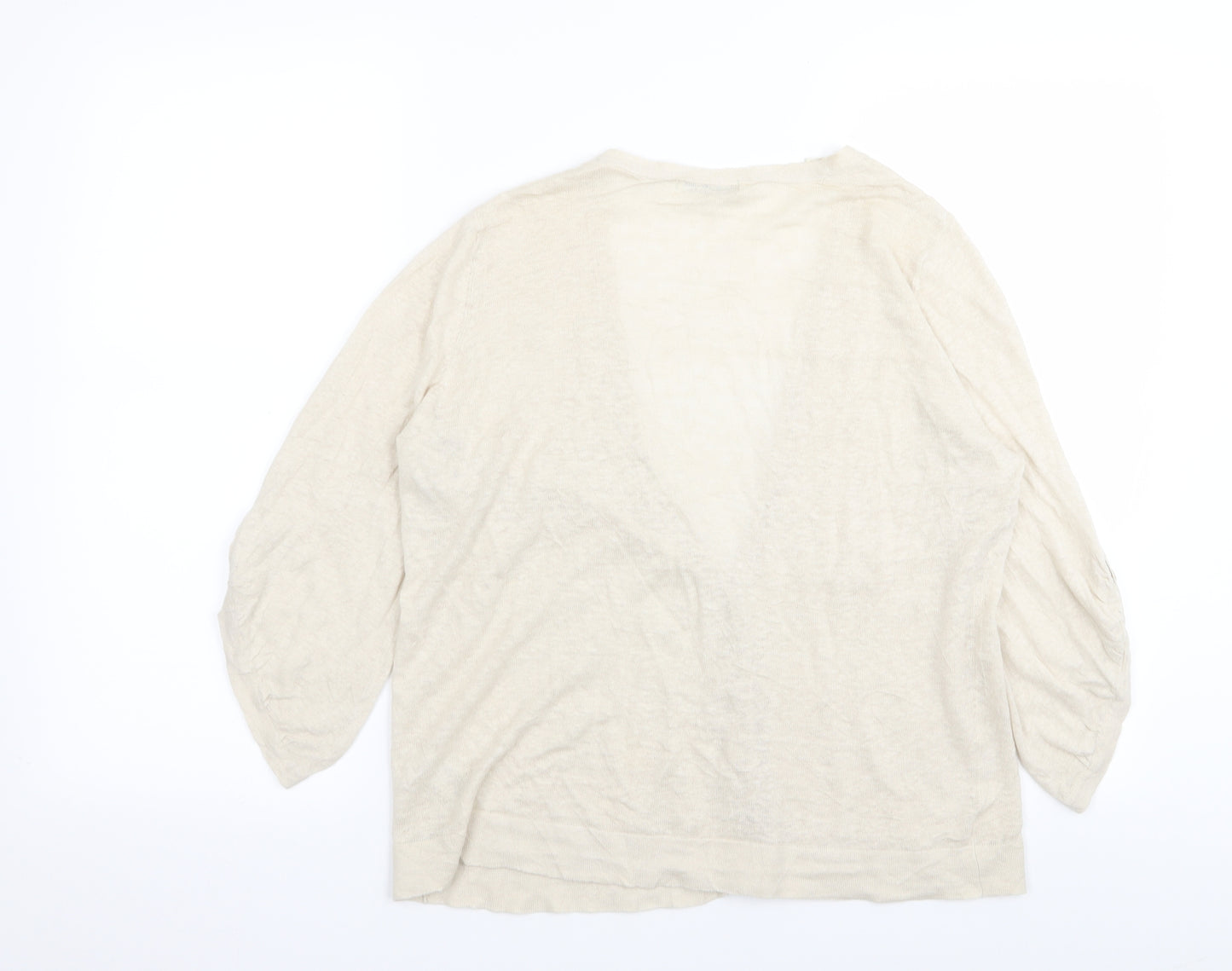 M&S Womens Beige   Cardigan Jumper Size 18