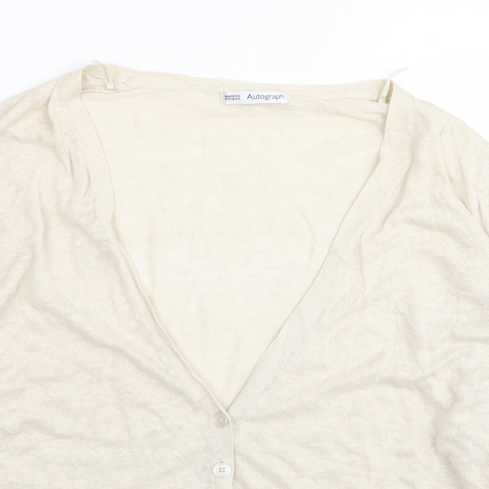 M&S Womens Beige   Cardigan Jumper Size 18