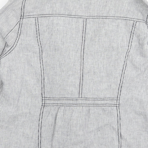 M&Co Womens Grey Striped  Jacket Blazer Size 14