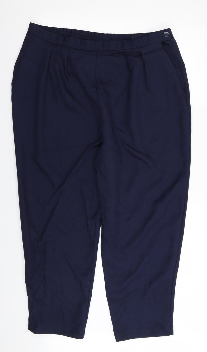 Slimtru Womens Blue Trousers Size 22 L28 in - Stretch waistband