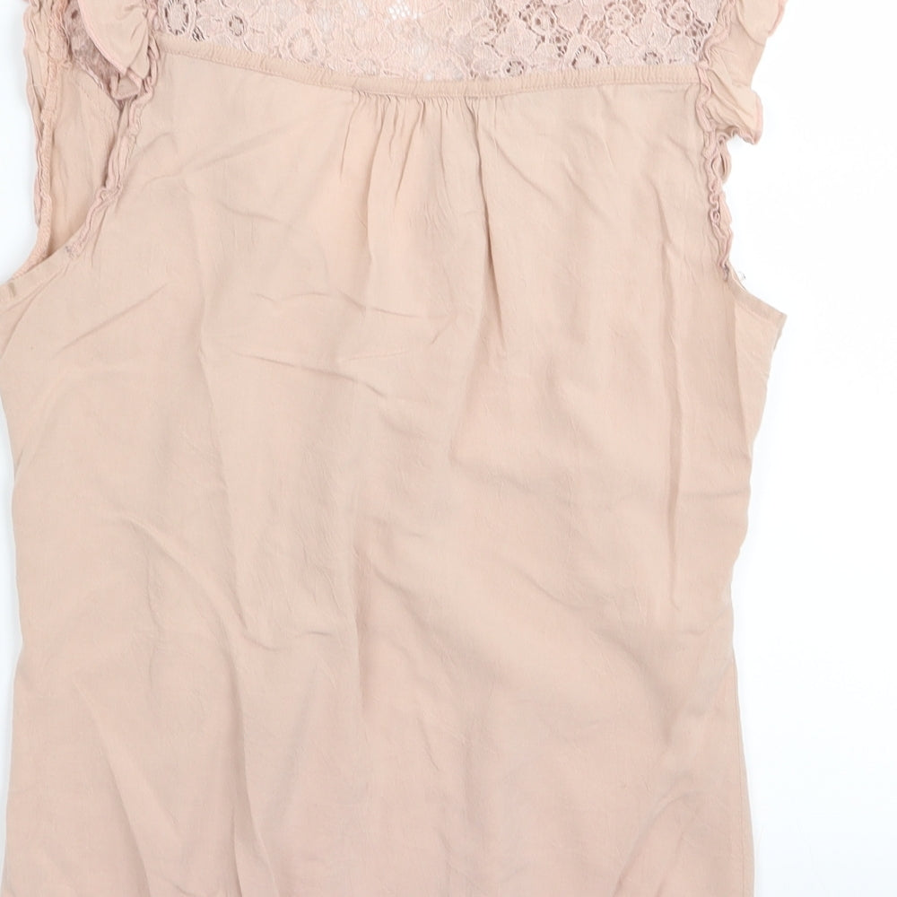 Jane Norman Womens Pink Floral  Basic Tank Size 10