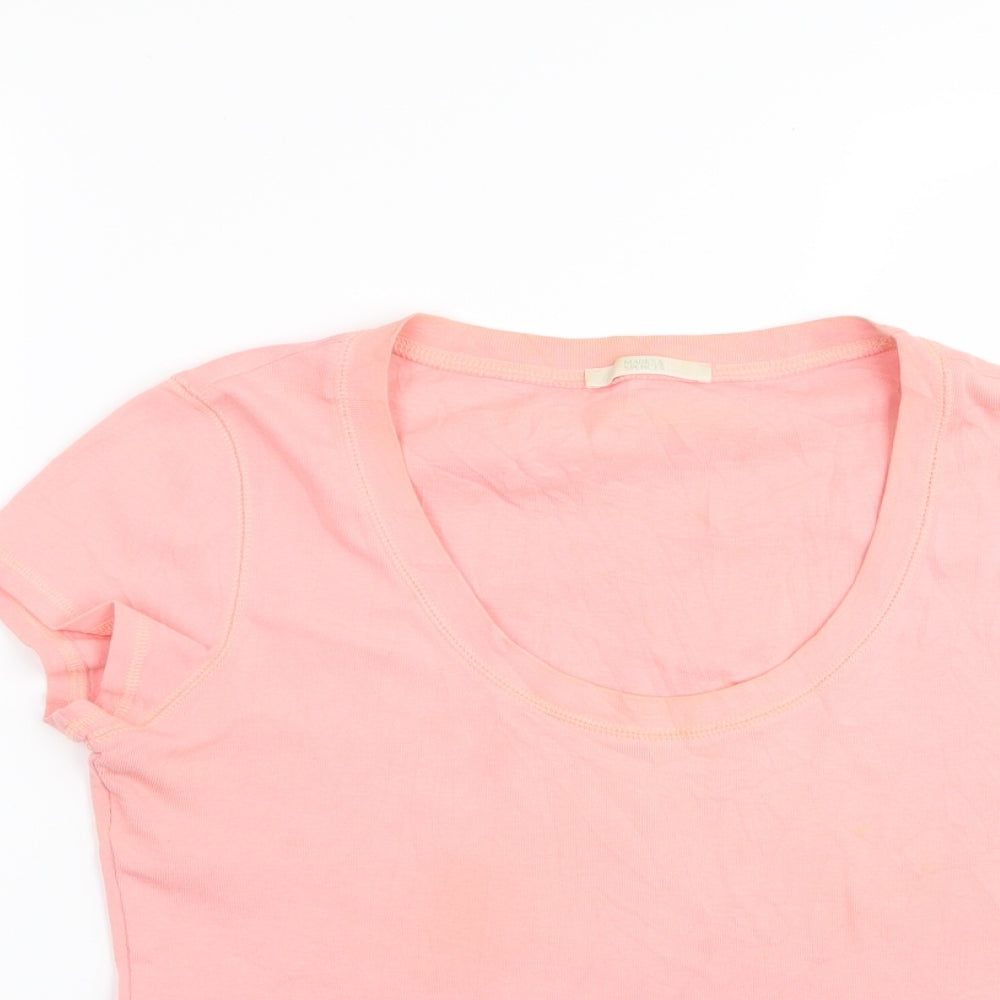 M&S Womens Pink   Basic T-Shirt Size 14