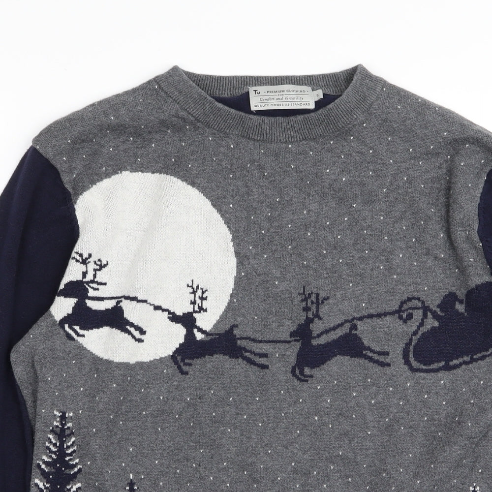 TU Mens Multicoloured   Pullover Jumper Size S  - Christmas  Jumper