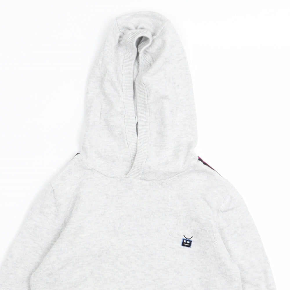 NEXT Girls Grey Striped  Pullover Jumper Size 7 Years